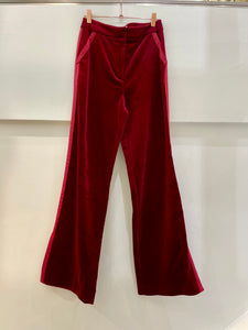 Burgundy velvet trousers - WYSE LONDON - S