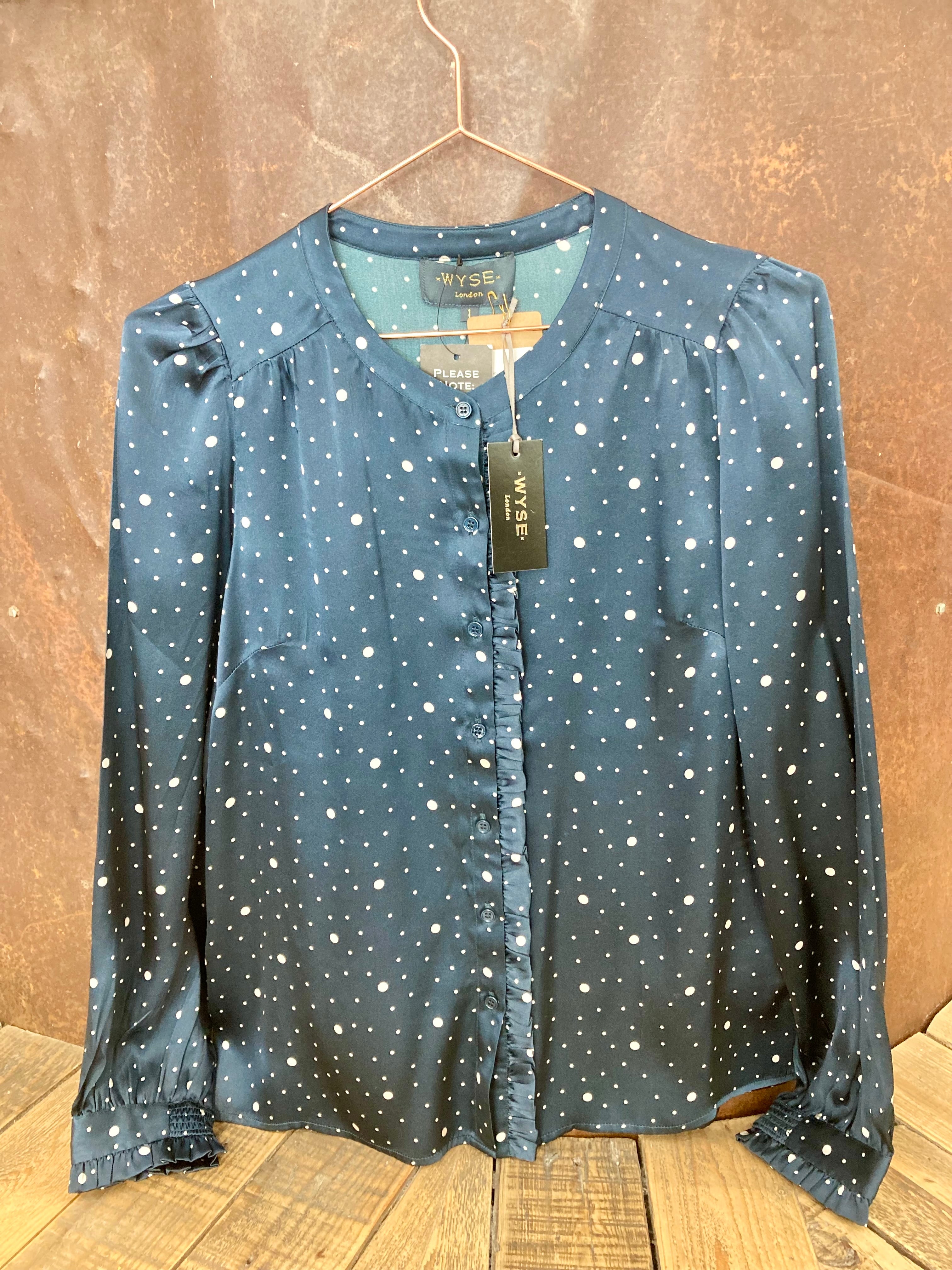 Navy dots shirt - WYSE LONDON - S