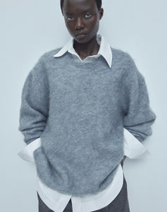 Grey mohair/wool blend jumper - H&M - S