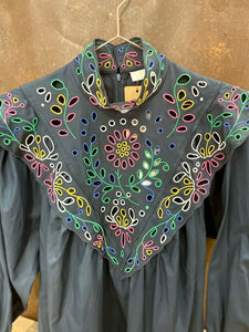 Navy & color blouse - CHLOE - XS