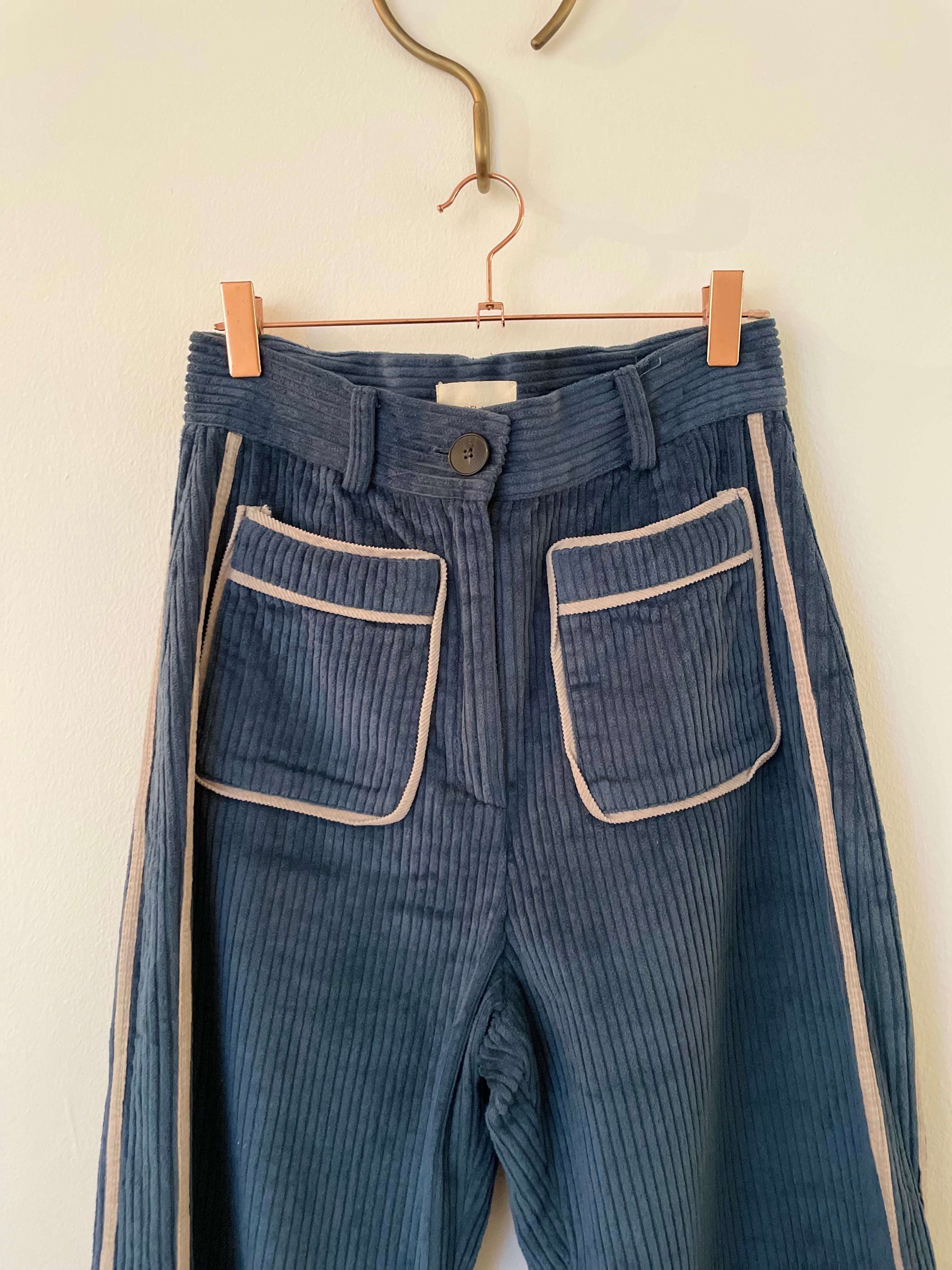 Blue corduroy trousers - MARIA DE LA ORDEN - L