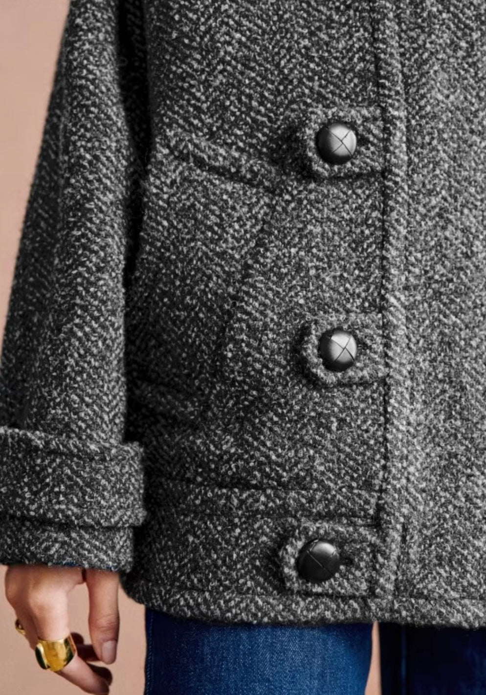 Grey tweed mini coat - SEZANE - XS