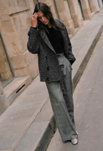 Grey tweed mini coat - SEZANE - XS