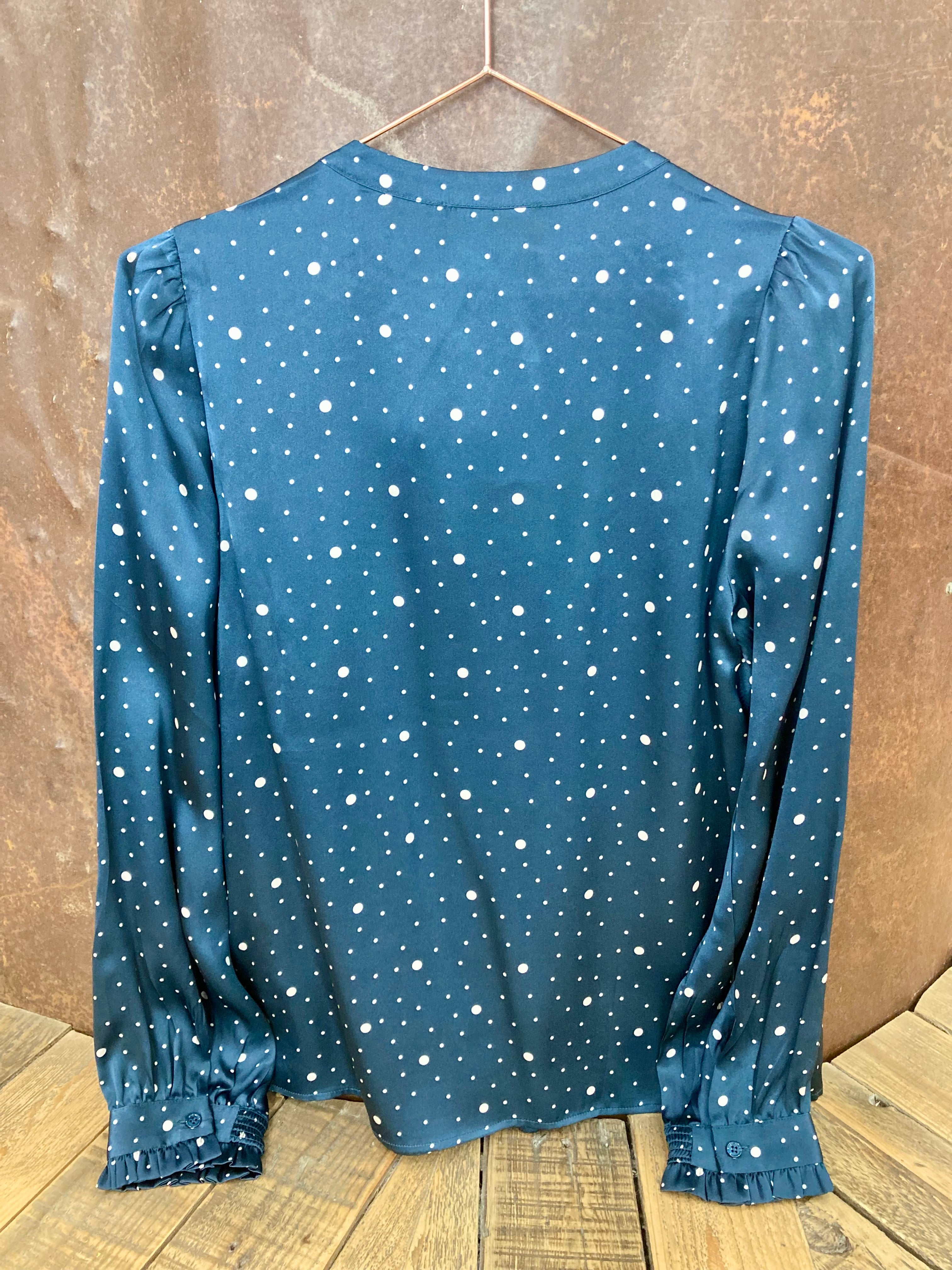 Navy dots shirt - WYSE LONDON - S
