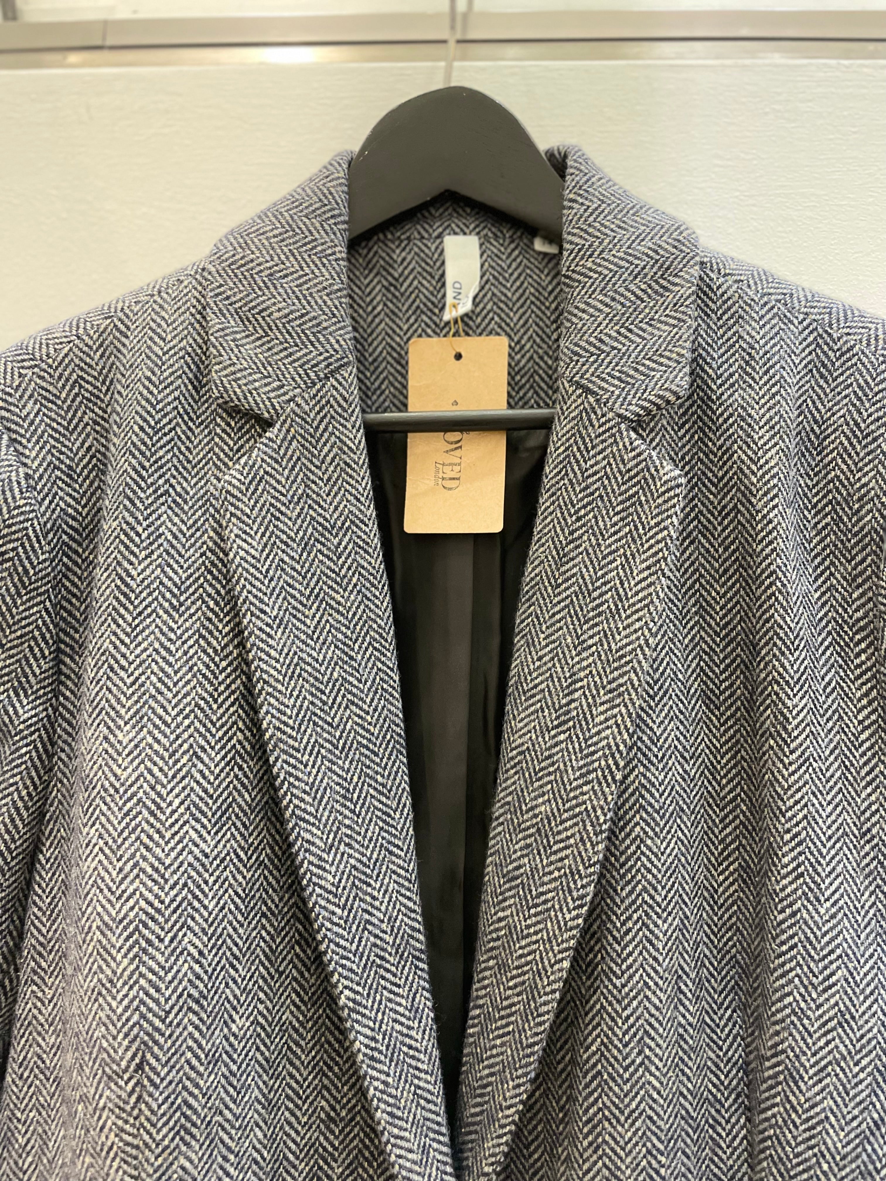 Blue herringbone blazer - AND/OR - UK14