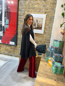 Burgundy velvet trousers - WYSE LONDON - S