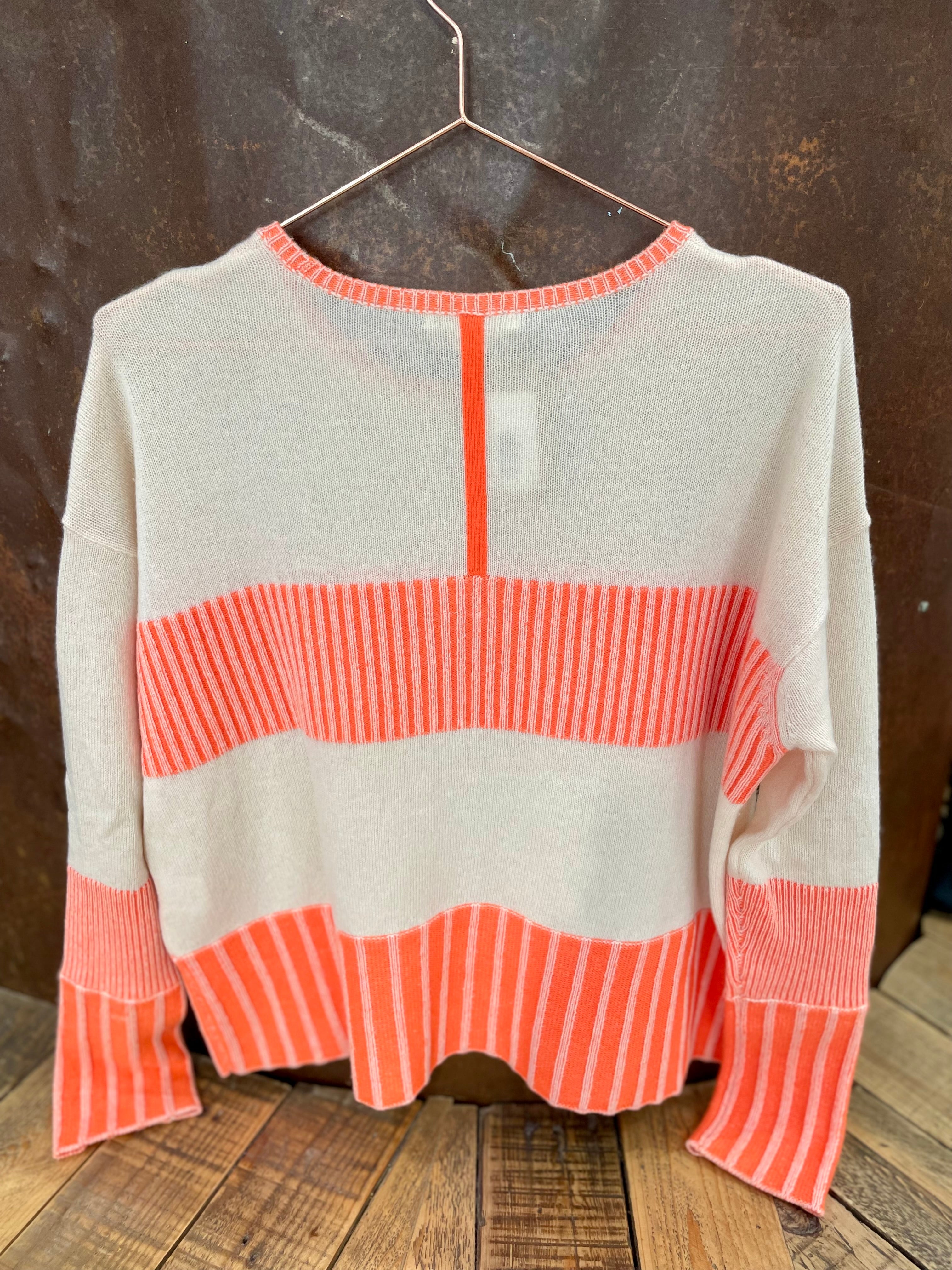 Beige & neon knit jumper - DUFFY - S