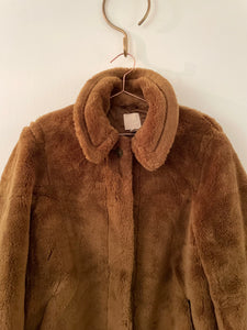 Brown teddy coat - H&M - XS