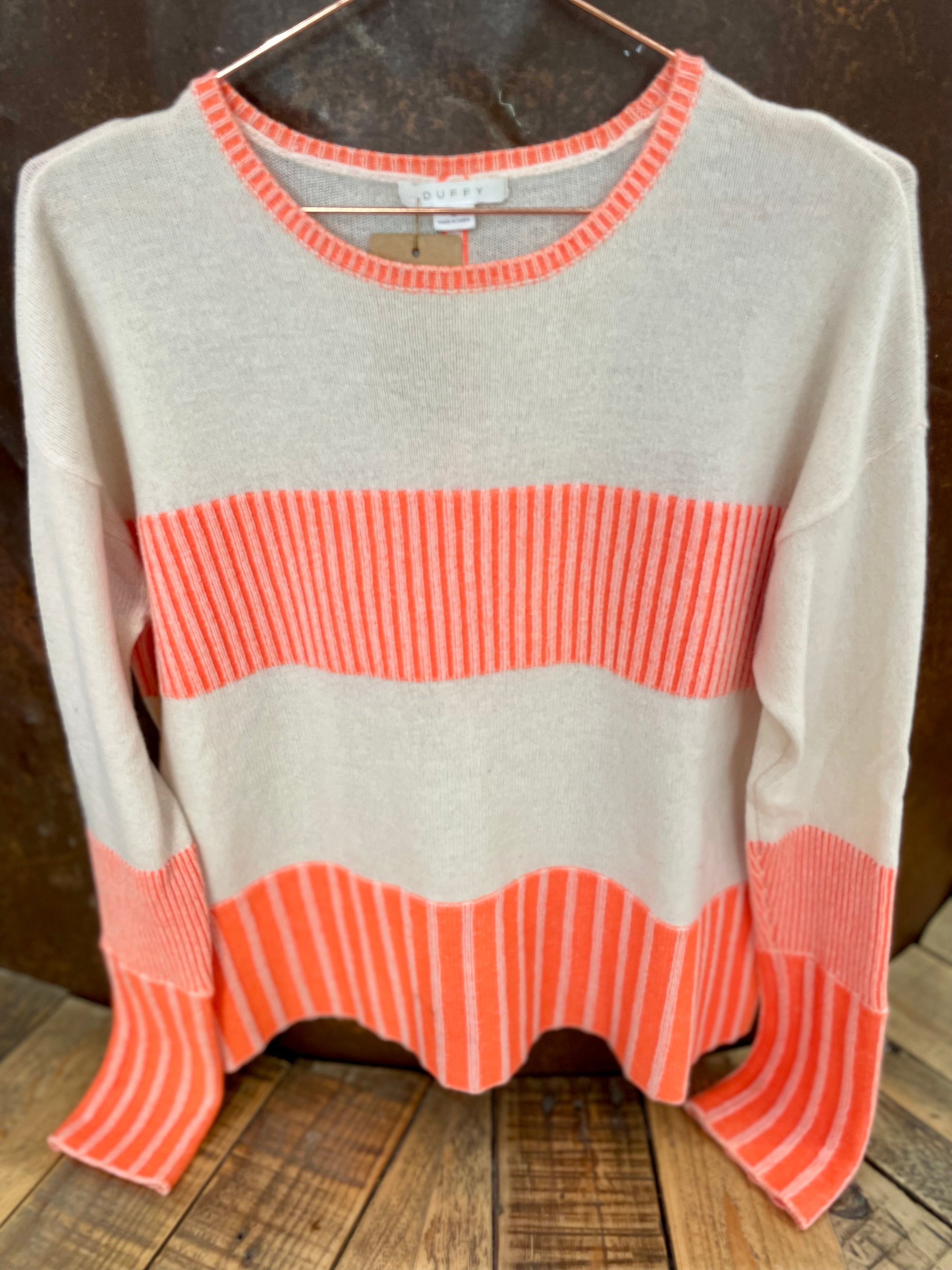 Beige & neon knit jumper - DUFFY - S