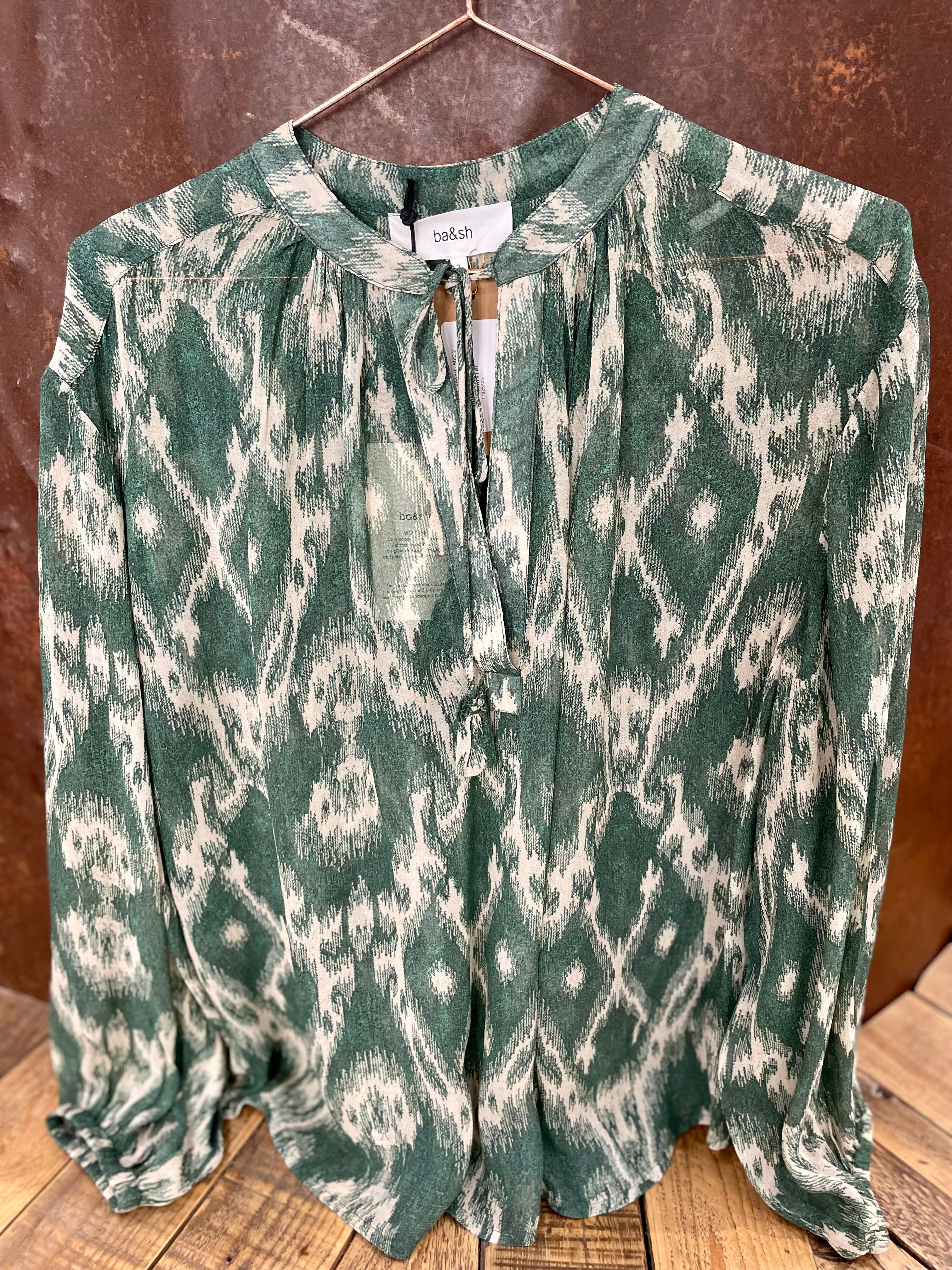 Green print blouse - BA&SH - SIZE 2