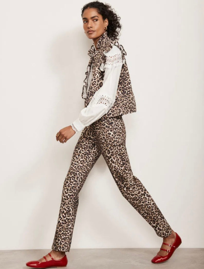 Leopard ruffles vest - MINT VELVET - M