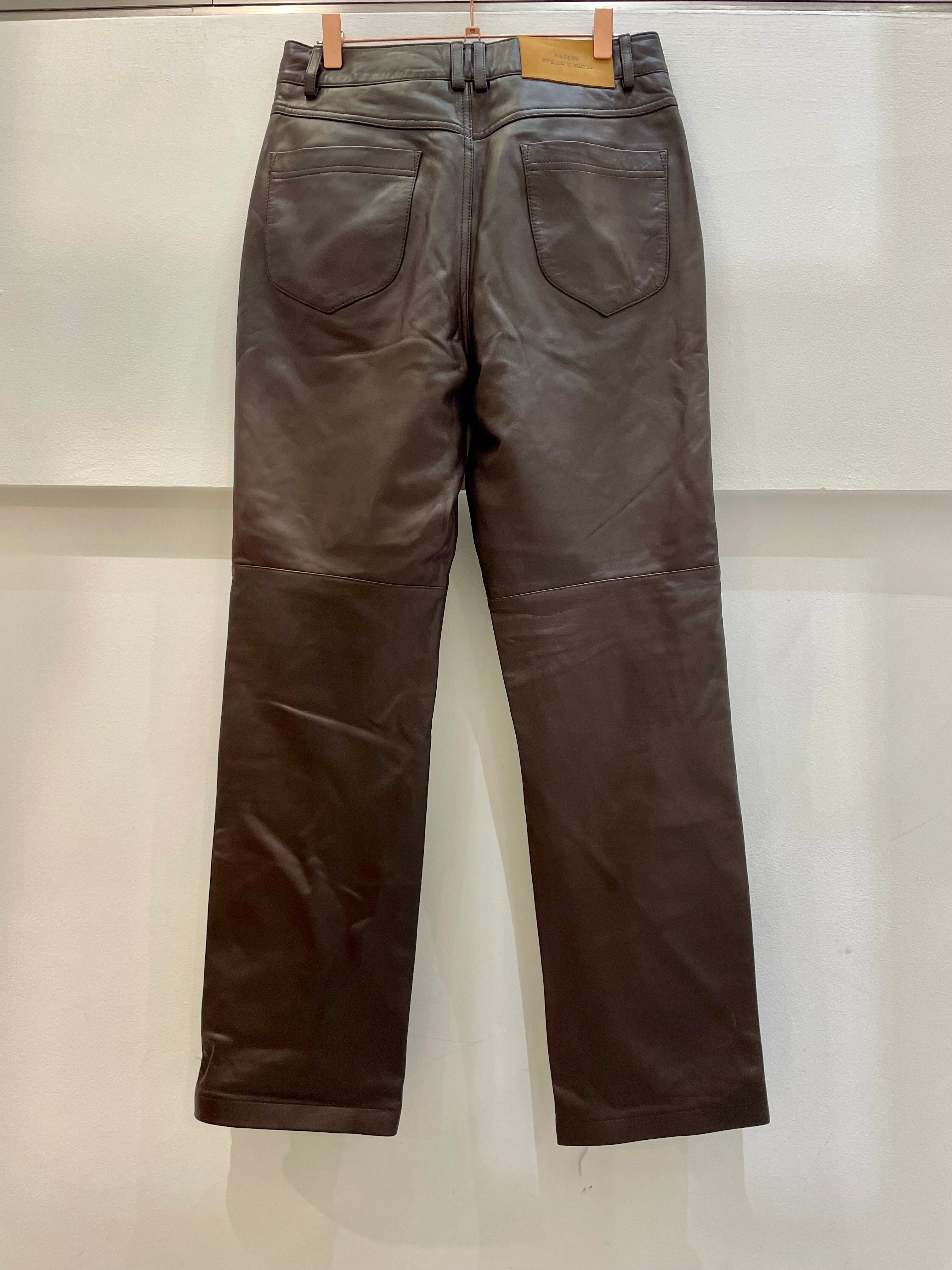 Brown leather trousers - STELLA & SUZIE - 38EU/UK10
