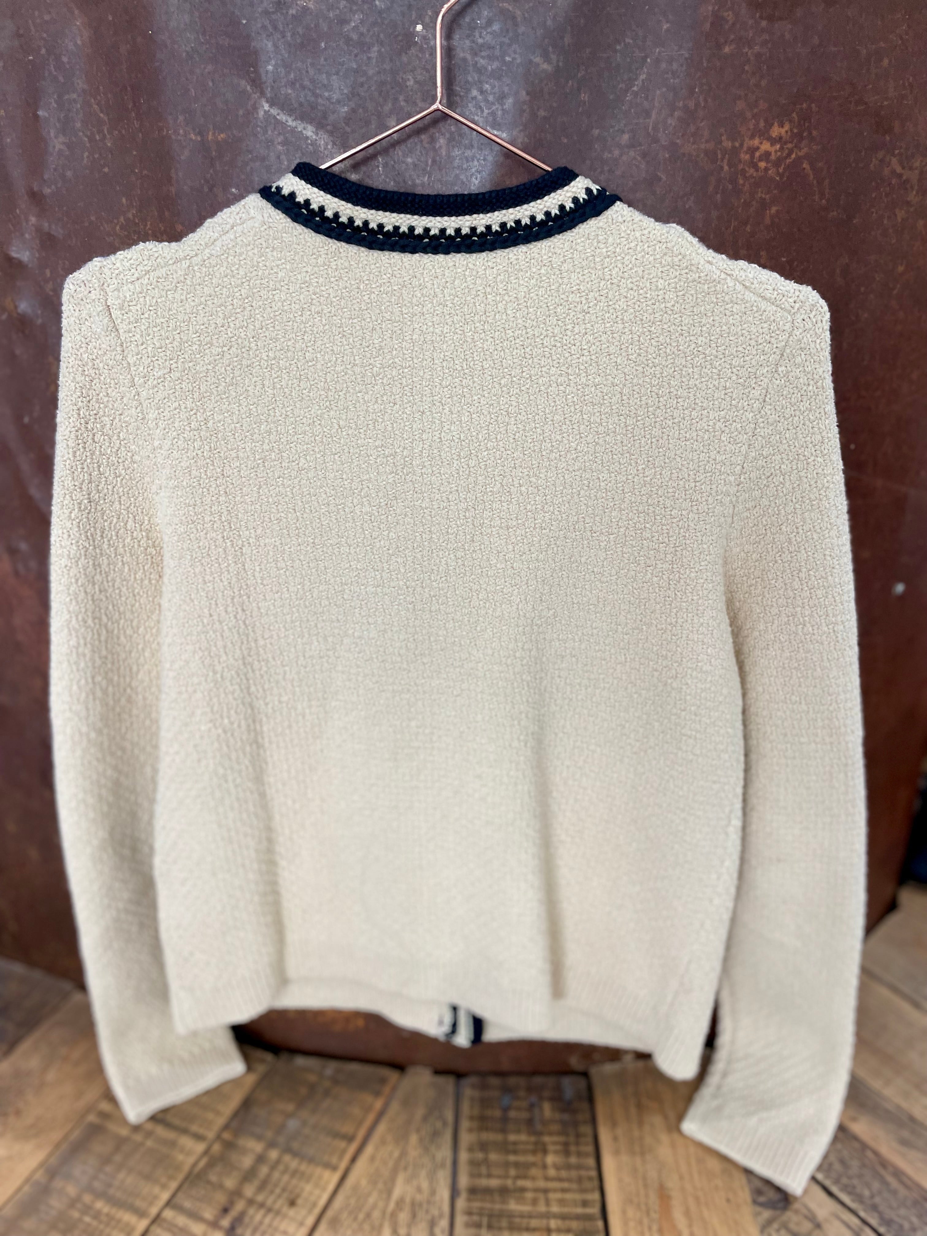 Beige & black knit cardigan - J.CREW - XS