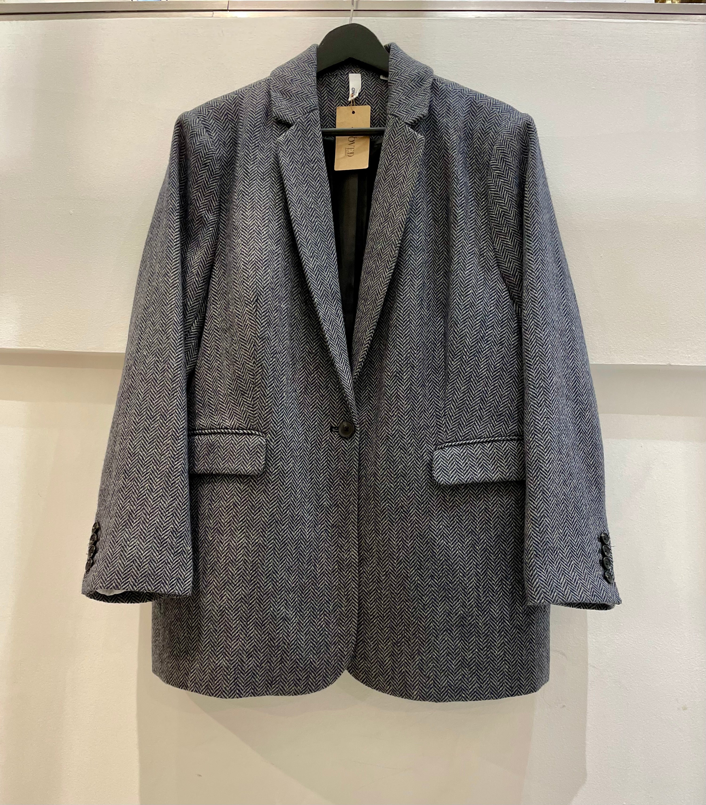 Blue herringbone blazer - AND/OR - UK14