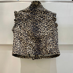 Leopard ruffles vest - MINT VELVET - M