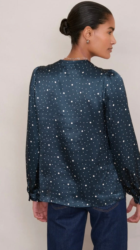 Navy dots shirt - WYSE LONDON - S