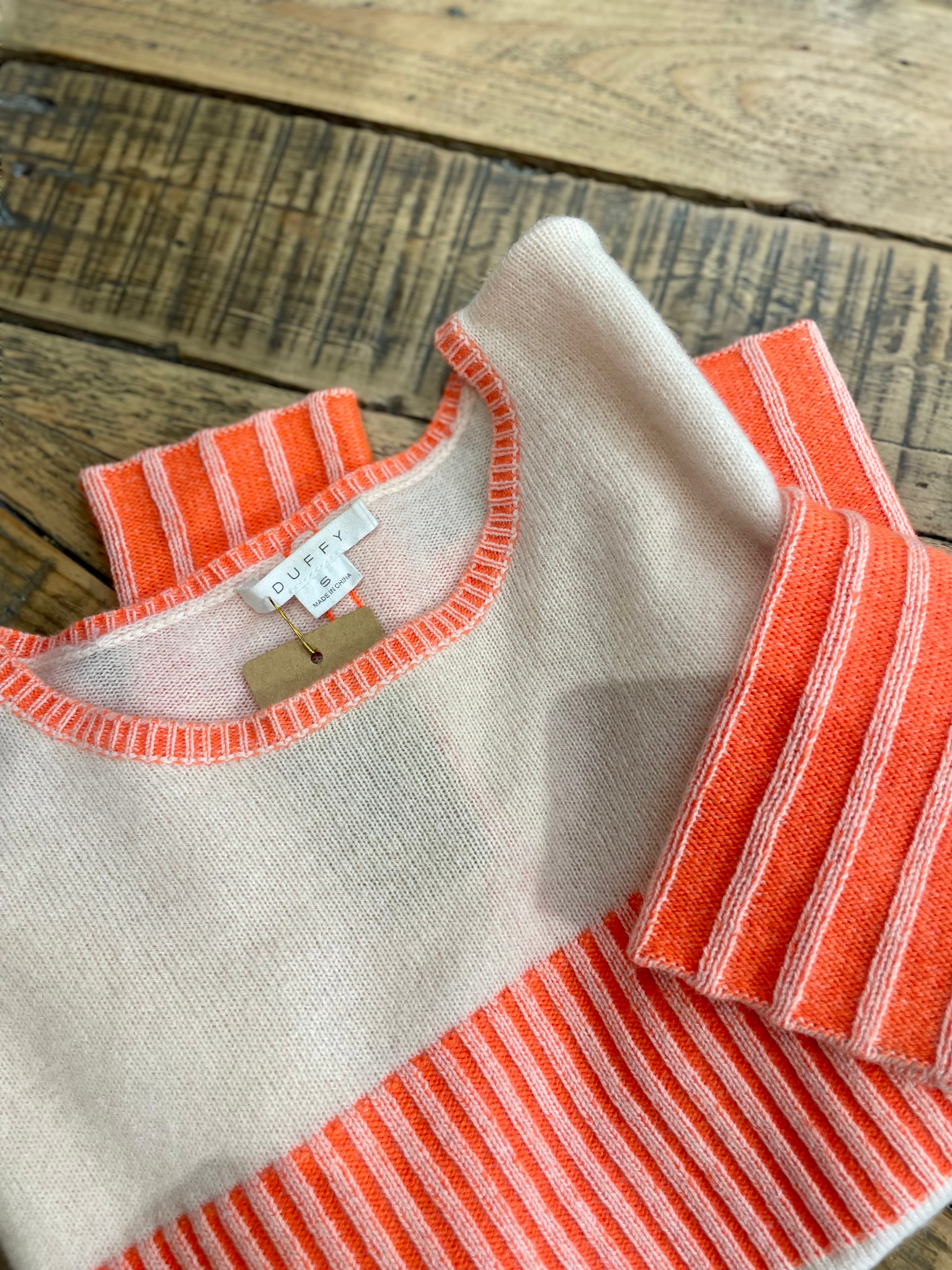 Beige & neon knit jumper - DUFFY - S
