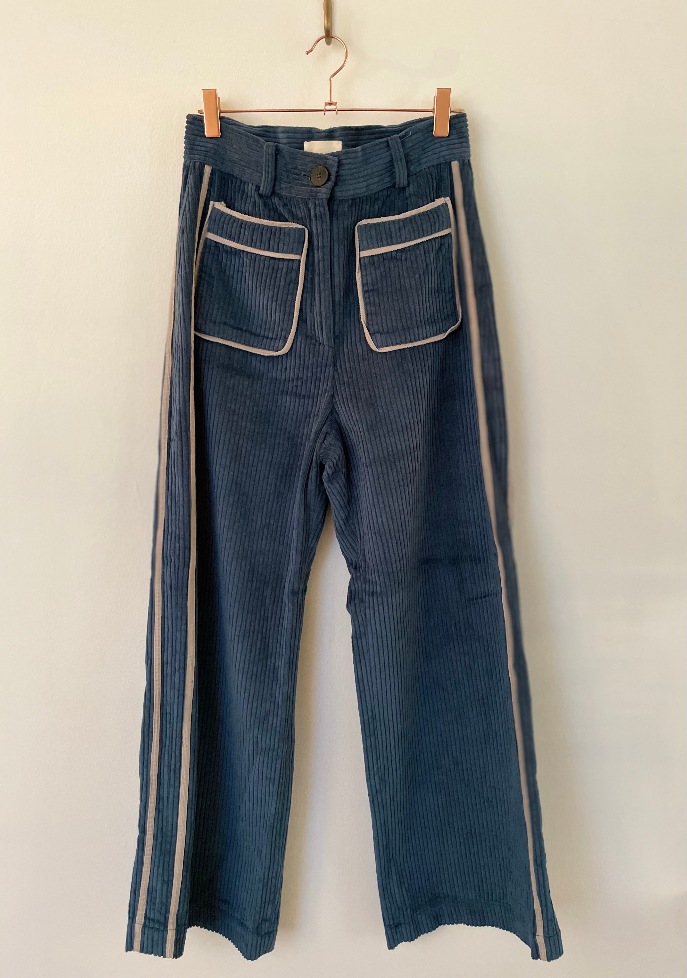 Blue corduroy trousers - MARIA DE LA ORDEN - L