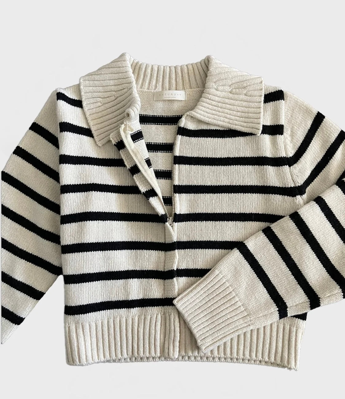 Stripes knit zip cardi - SATURDAY - S