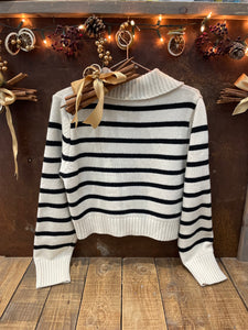 Stripes knit zip cardi - SATURDAY - S