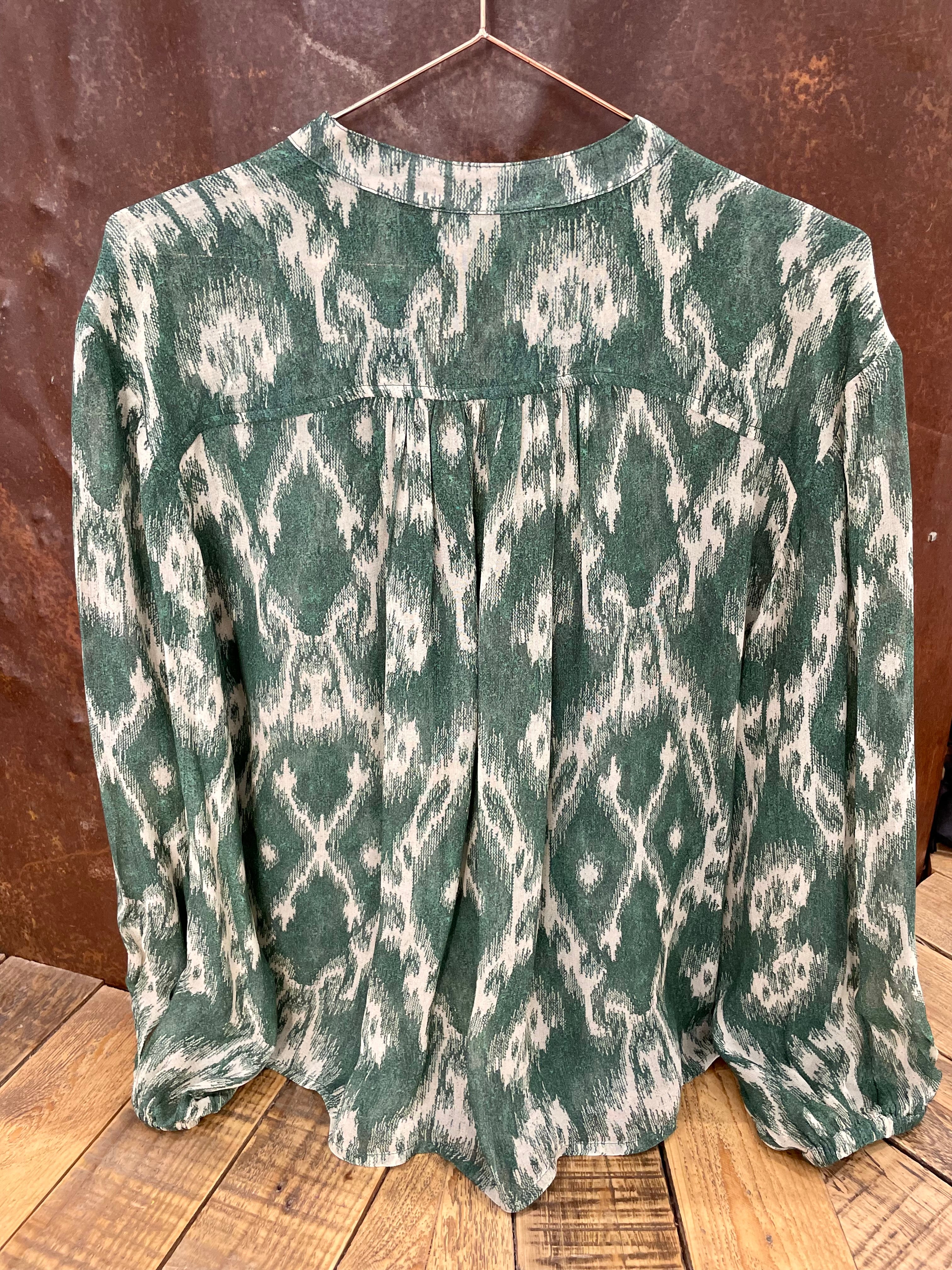 Green print blouse - BA&SH - SIZE 2