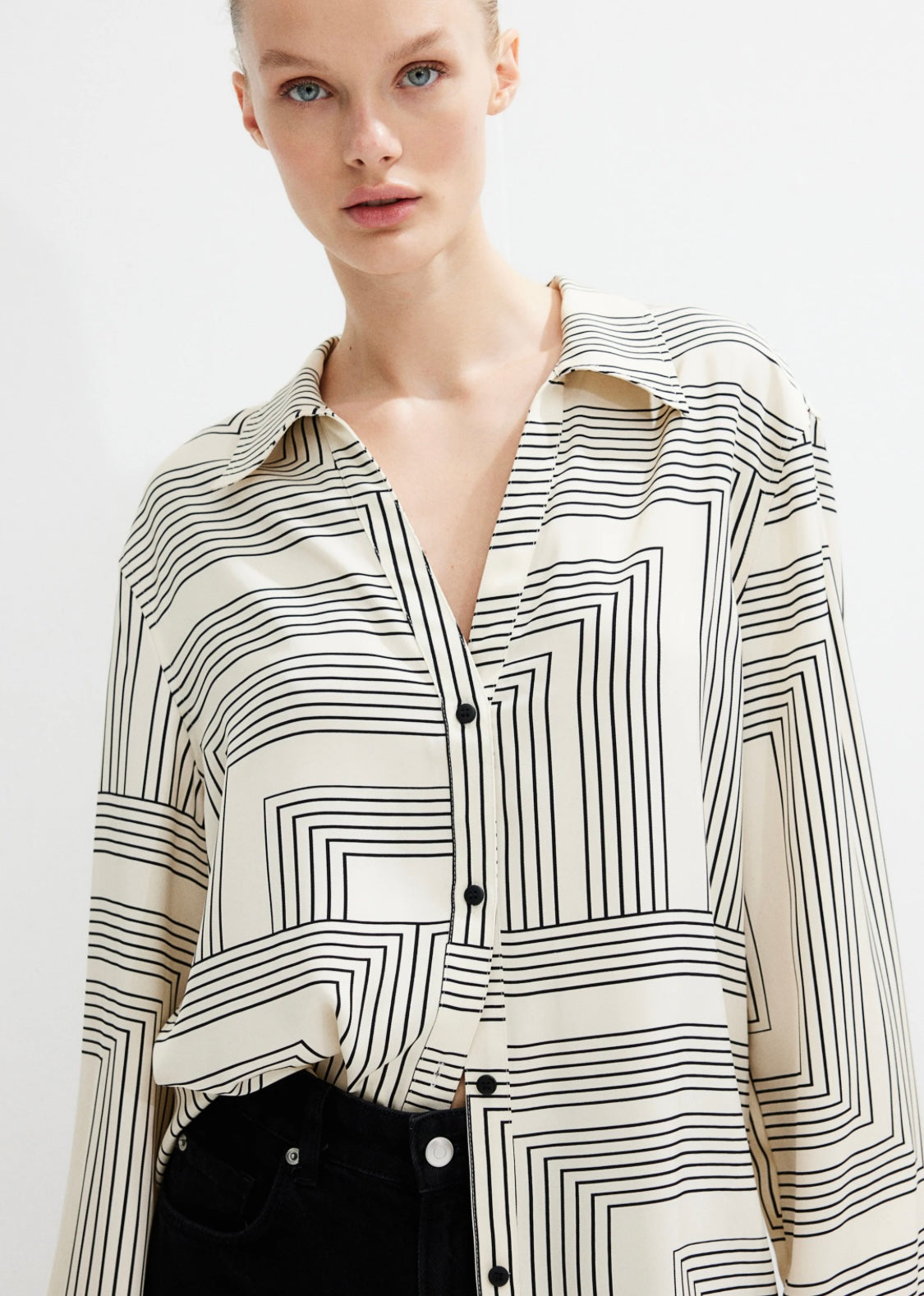 Stripes satin shirt - H&M - M