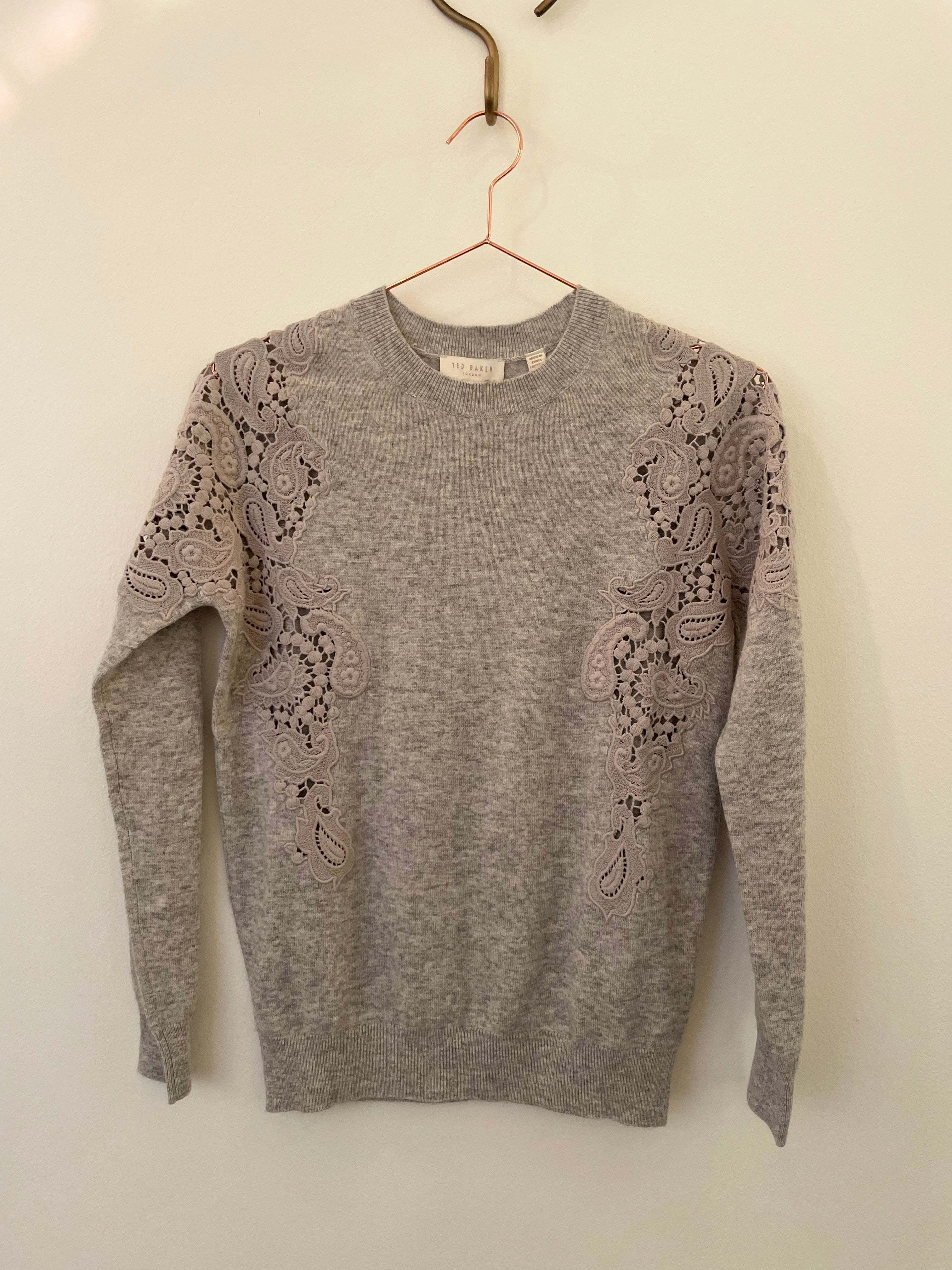 Grey lace knit jumper - TED BAKER - XS