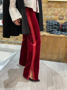 Burgundy velvet trousers - WYSE LONDON - S