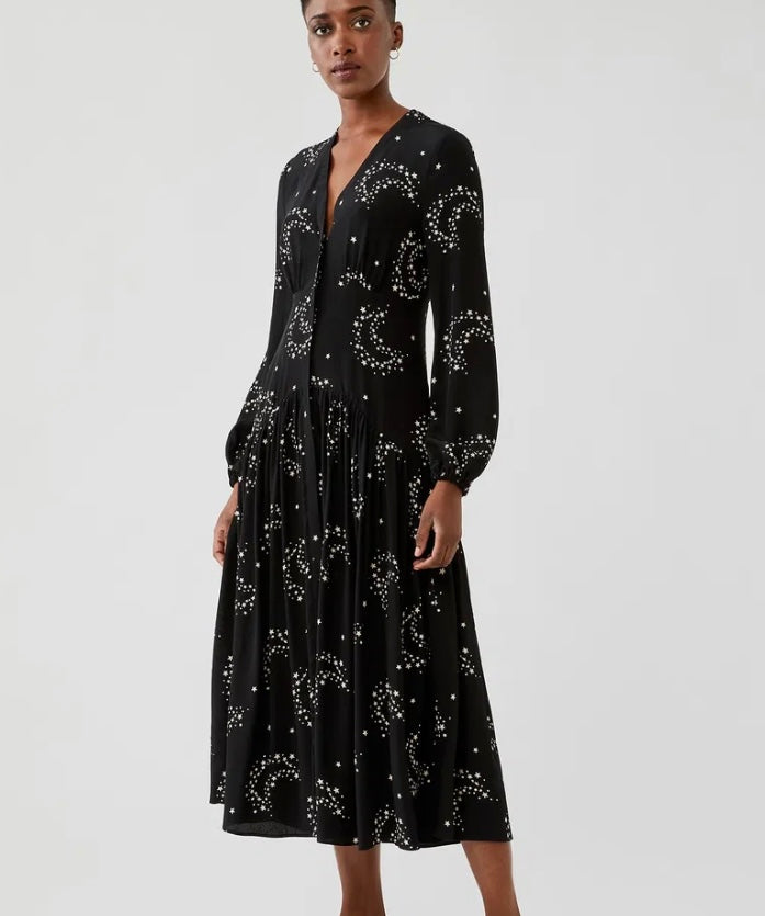 Black stars dress - GHOST LDN - S