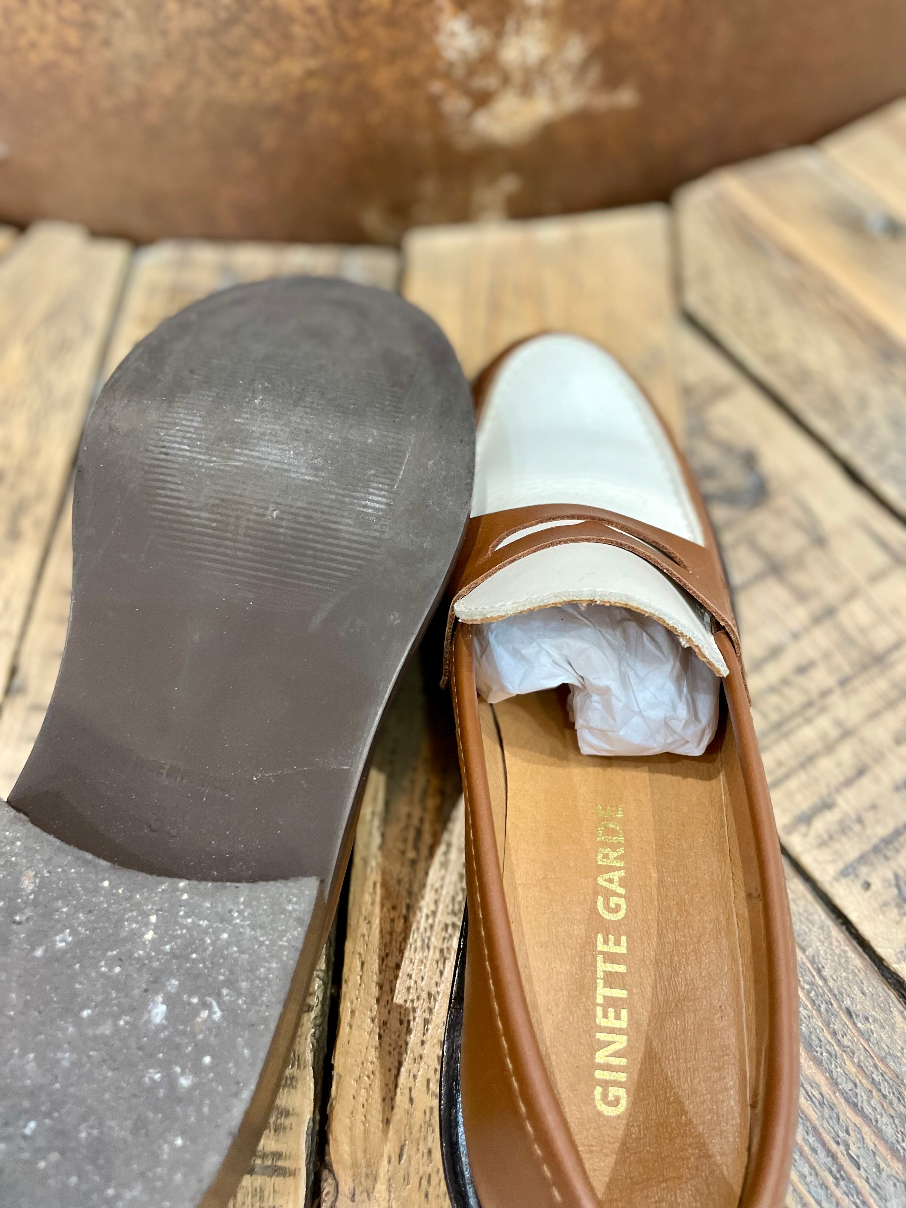 Brown & beige loafers - GINETTE GARDE - 39EU/UK6