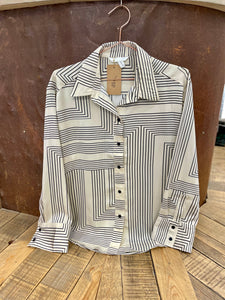 Stripes satin shirt - H&M - M