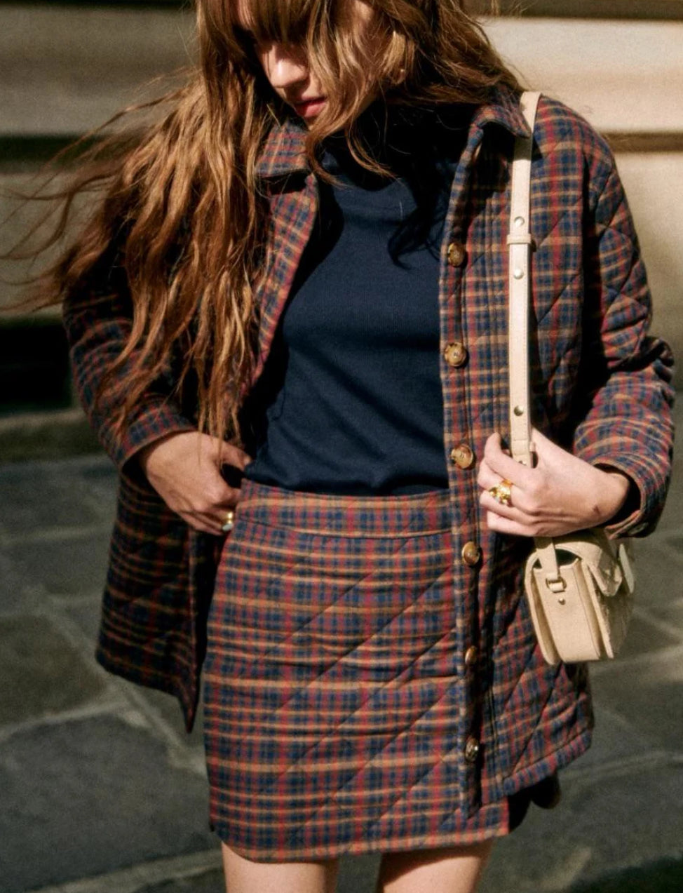 Plaid quilted mini skirt - SEZANE - XS