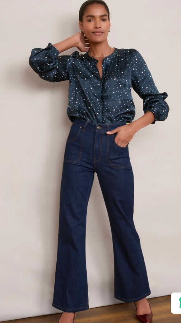 Navy dots shirt - WYSE LONDON - S