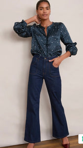 Navy dots shirt - WYSE LONDON - S