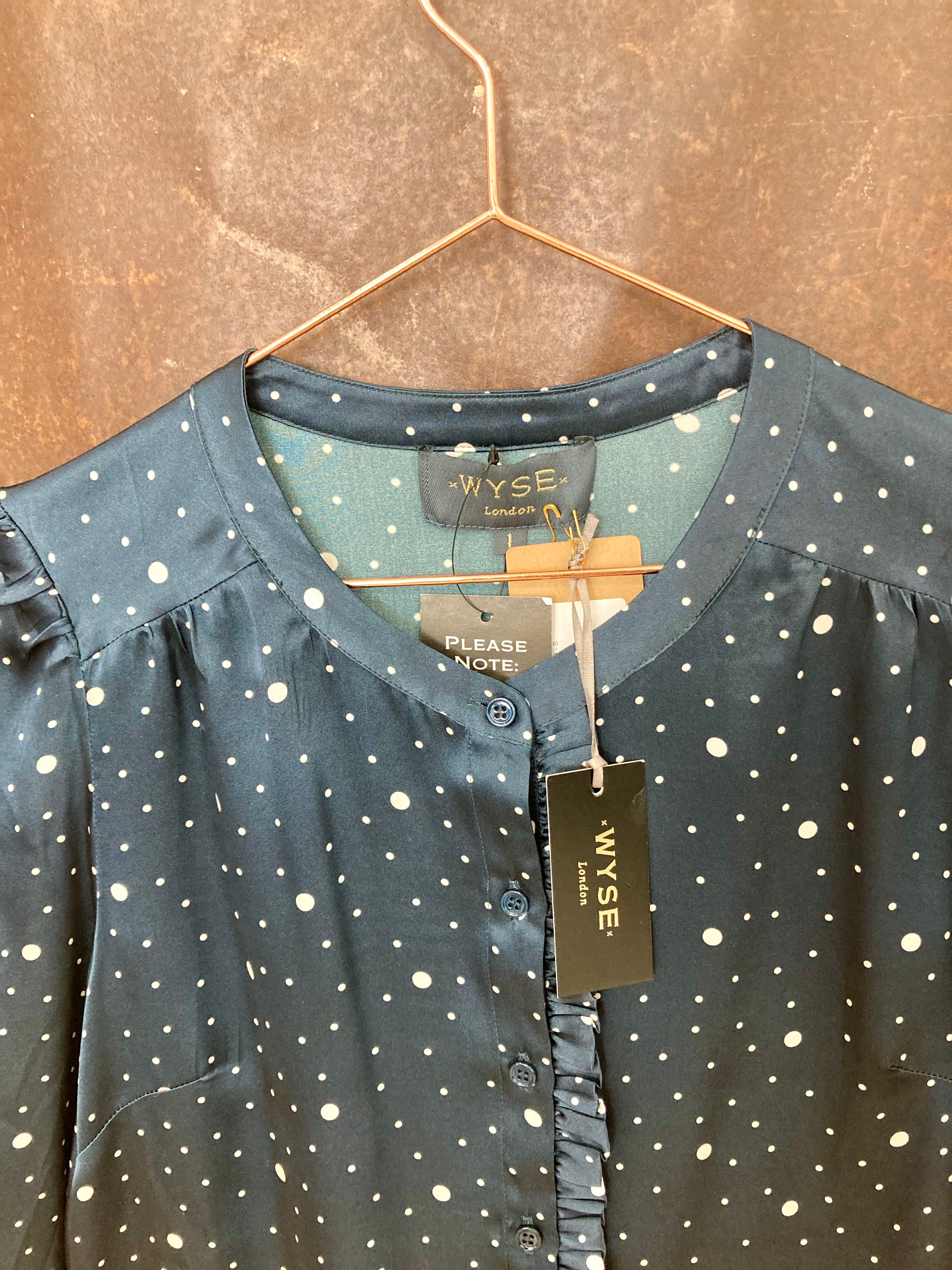 Navy dots shirt - WYSE LONDON - S
