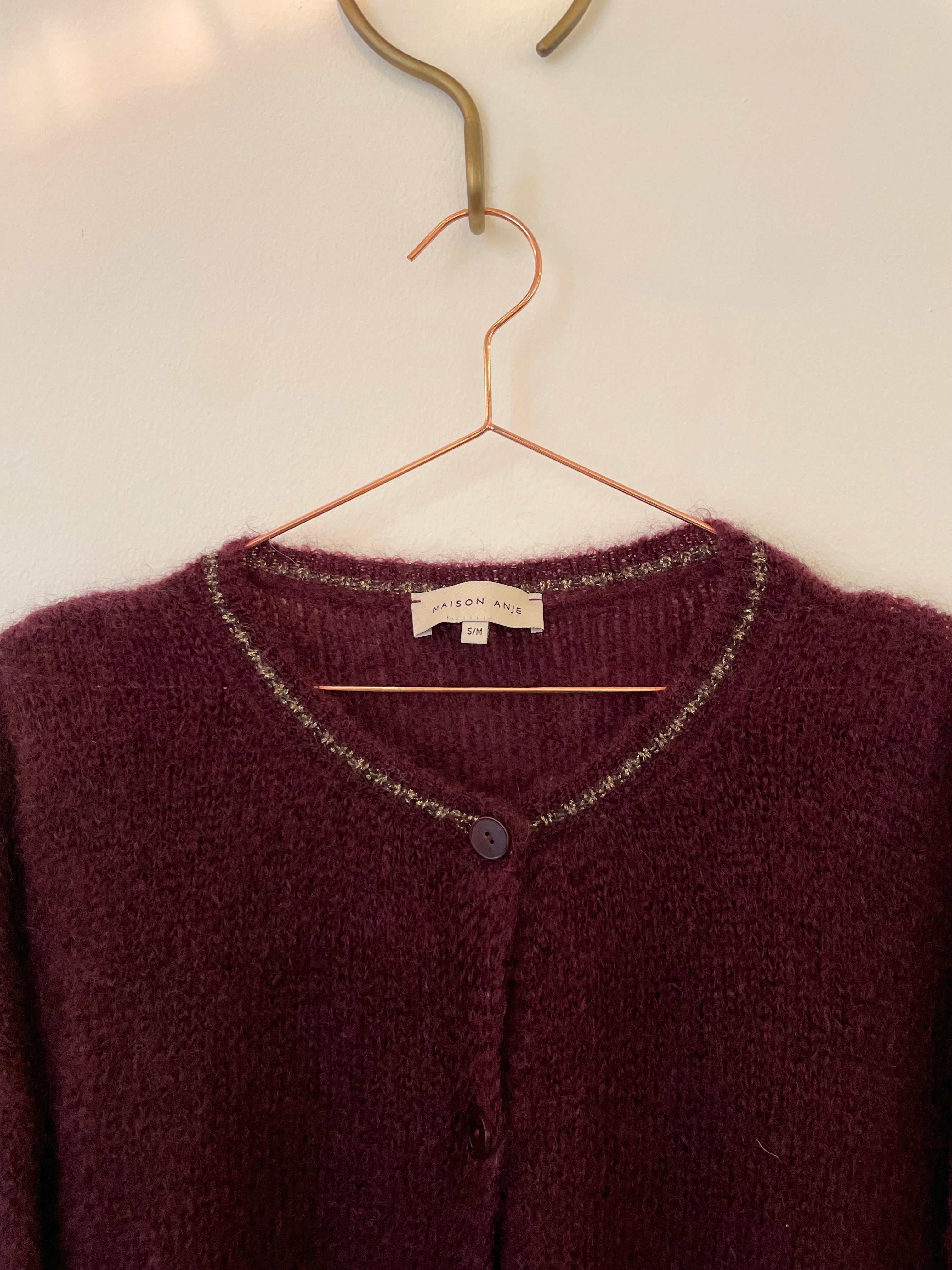 Burgundy knit cardigan - MAISON ANJE - S/M