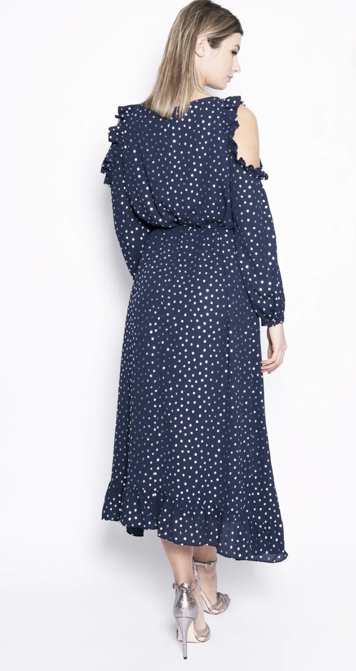 Navy silver dots dress - ESSENTIEL ANTWERP - S