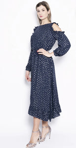 Navy silver dots dress - ESSENTIEL ANTWERP - S
