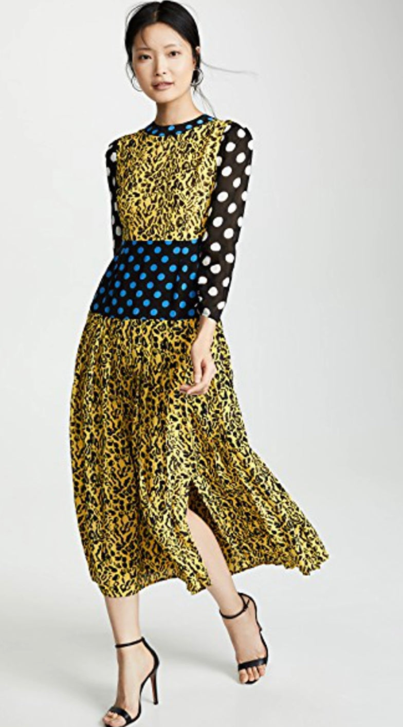 Dots/print dress - RIXO - L