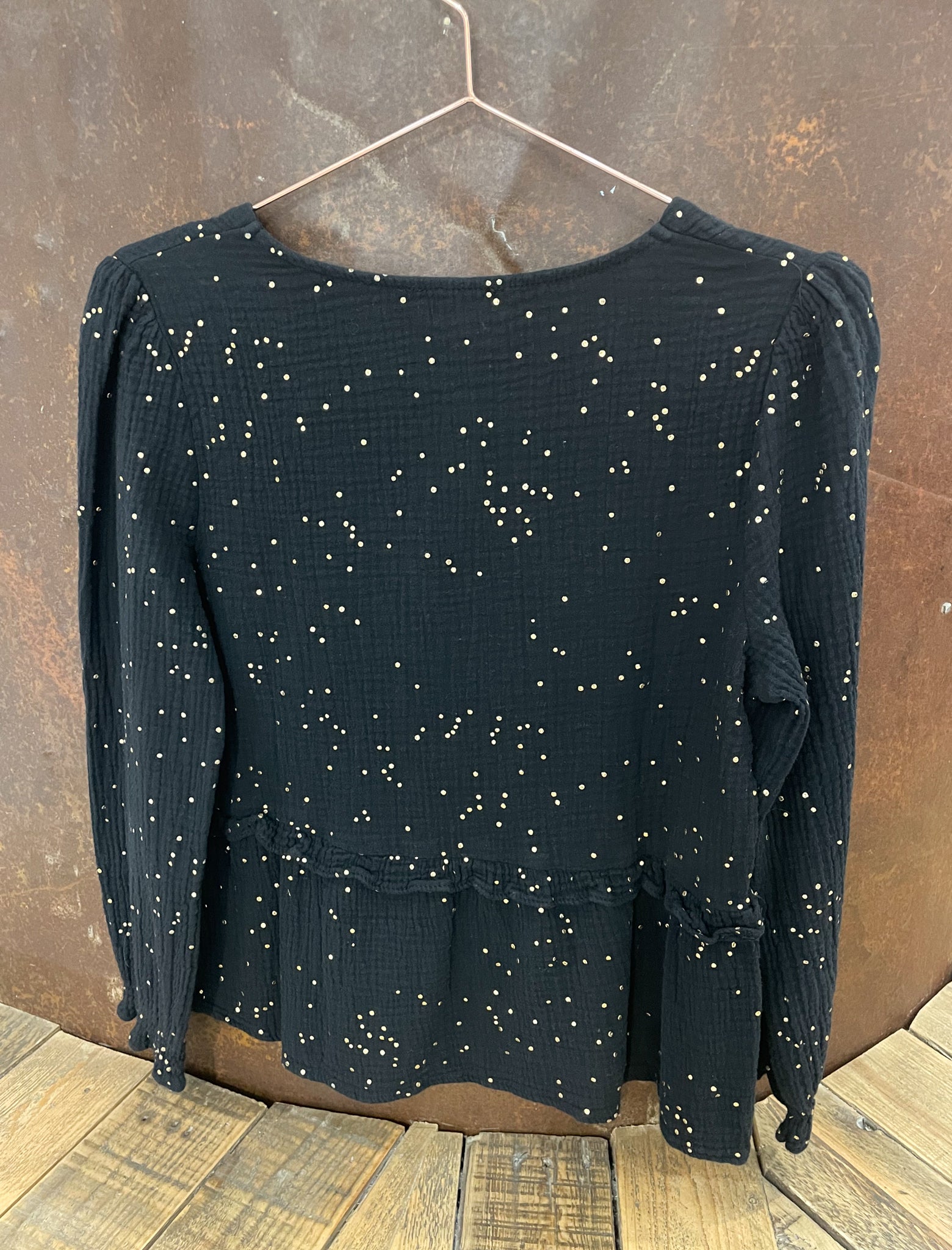 Black & gold top - PEACE N' LOVE - S/M