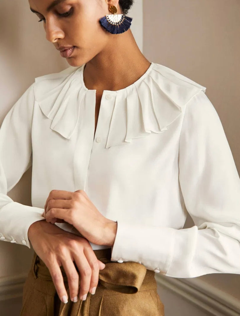 Ivory collar shirt -  BODEN - UK 12