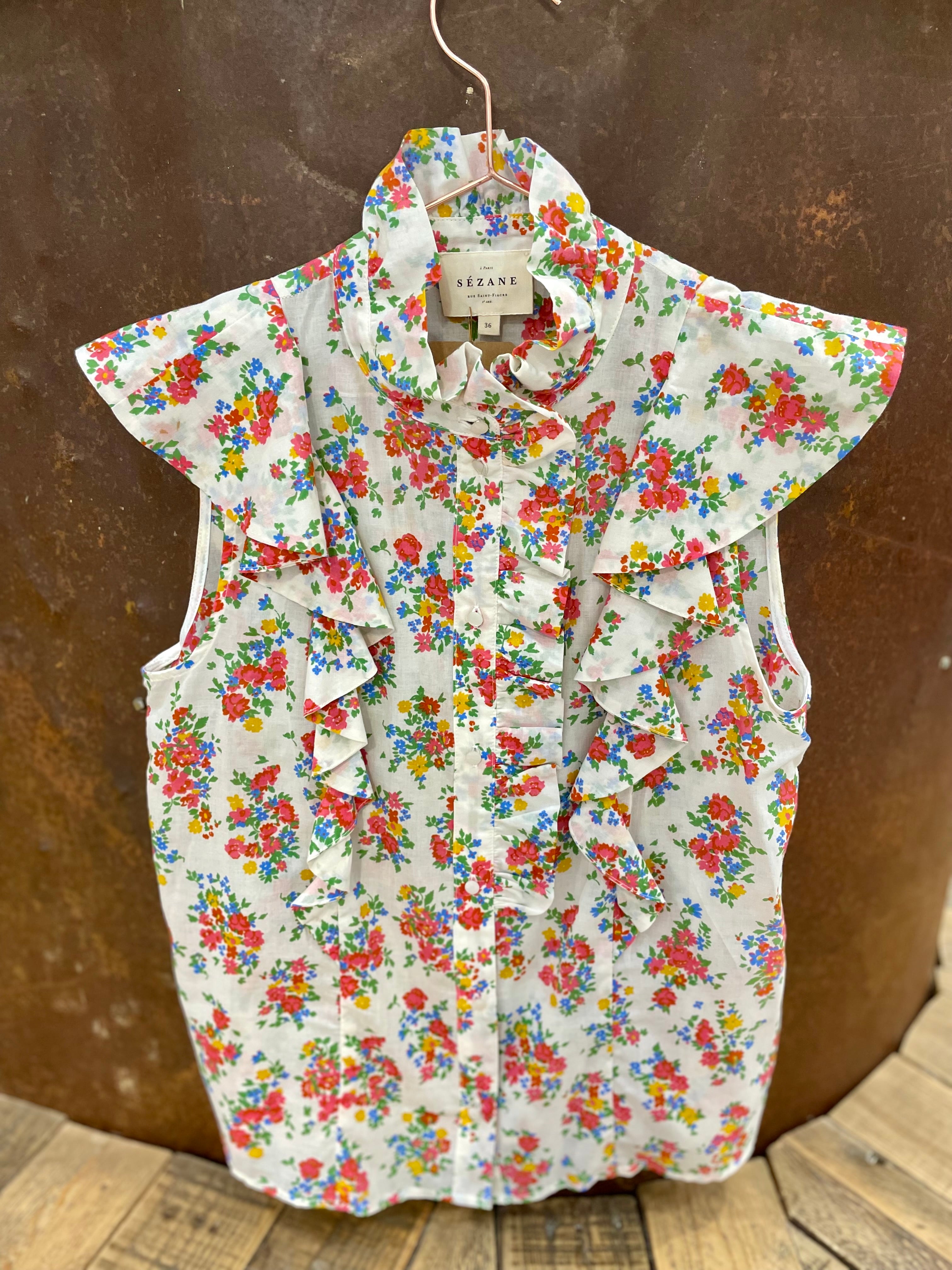 White print top - SEZANE - 36EU/UK8