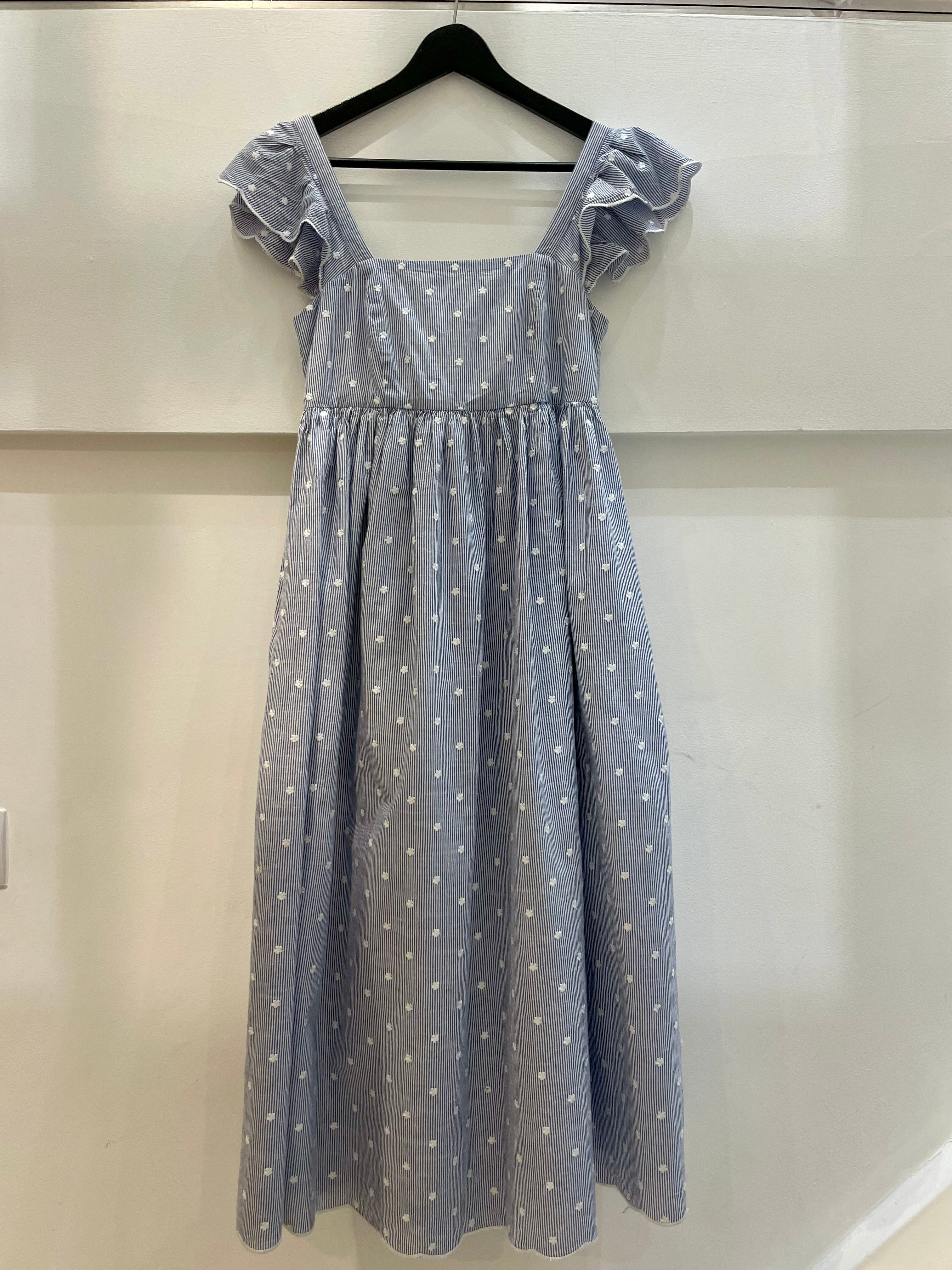 Stipes & embroidery dress - ANN MASHBURN - S