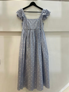 Stipes & embroidery dress - ANN MASHBURN - S
