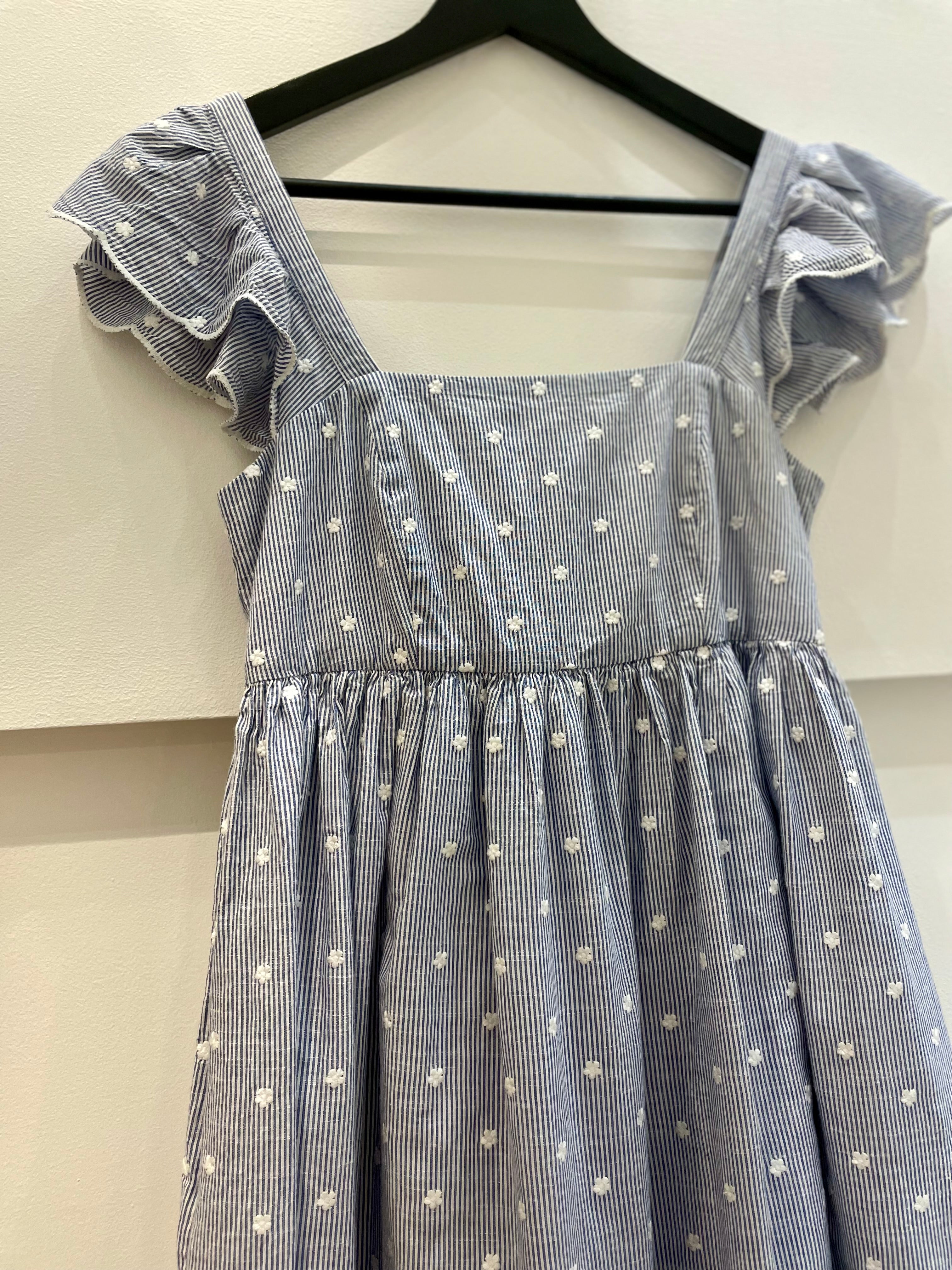 Stipes & embroidery dress - ANN MASHBURN - S