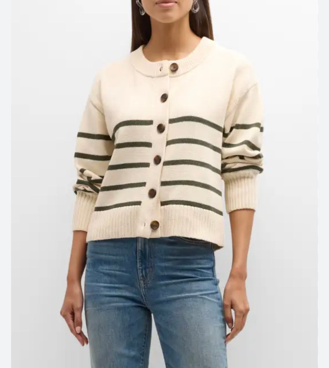 Green stripes cardigan - VERONICA BEARD - XS
