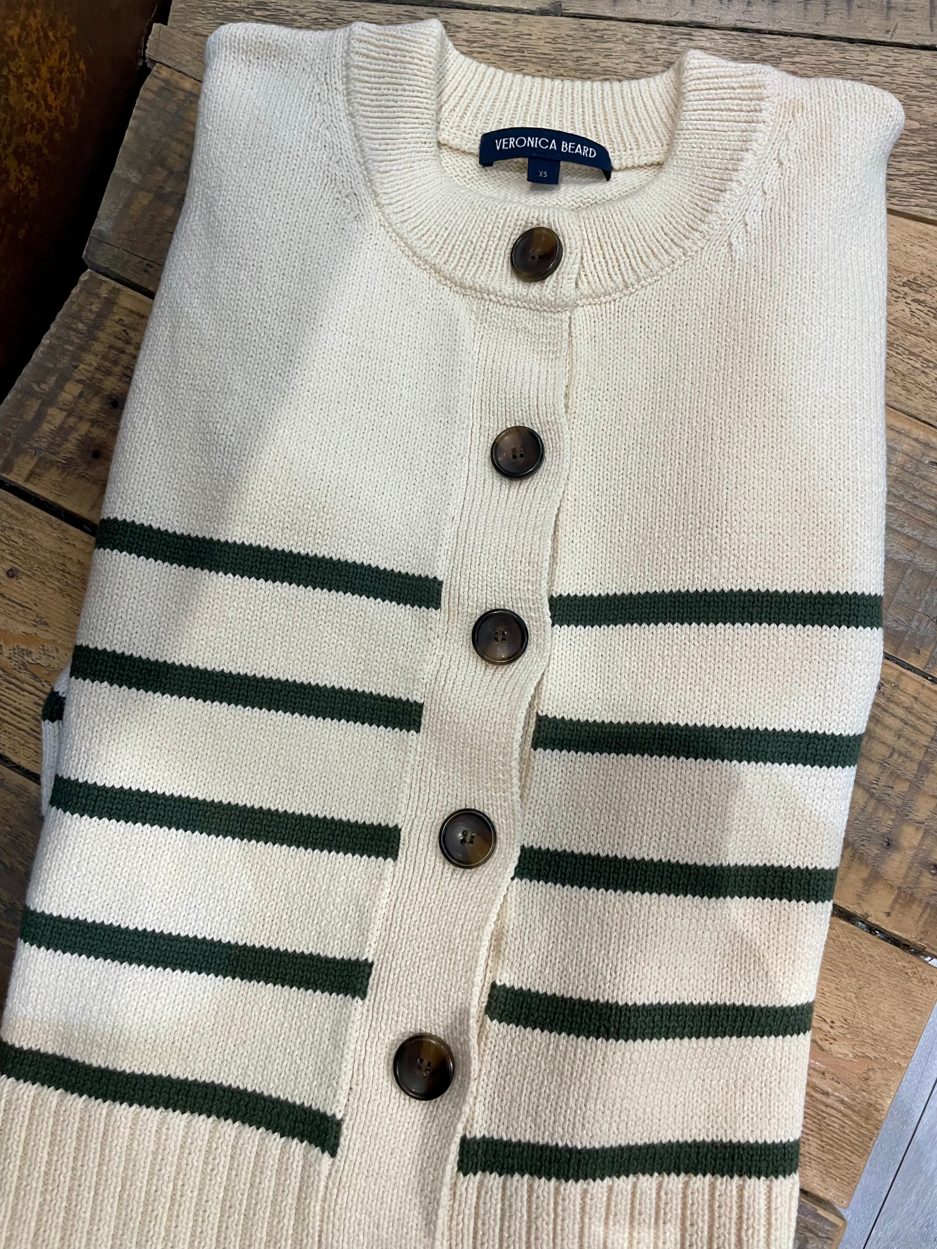 Green stripes cardigan - VERONICA BEARD - XS