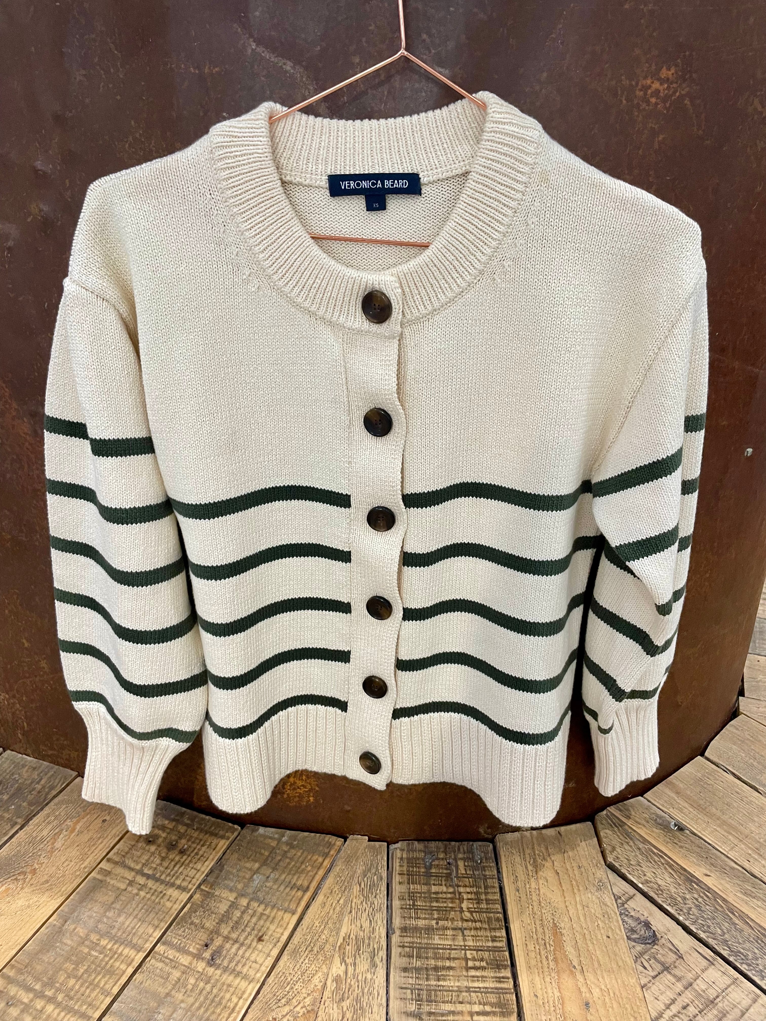 Green stripes cardigan - VERONICA BEARD - XS