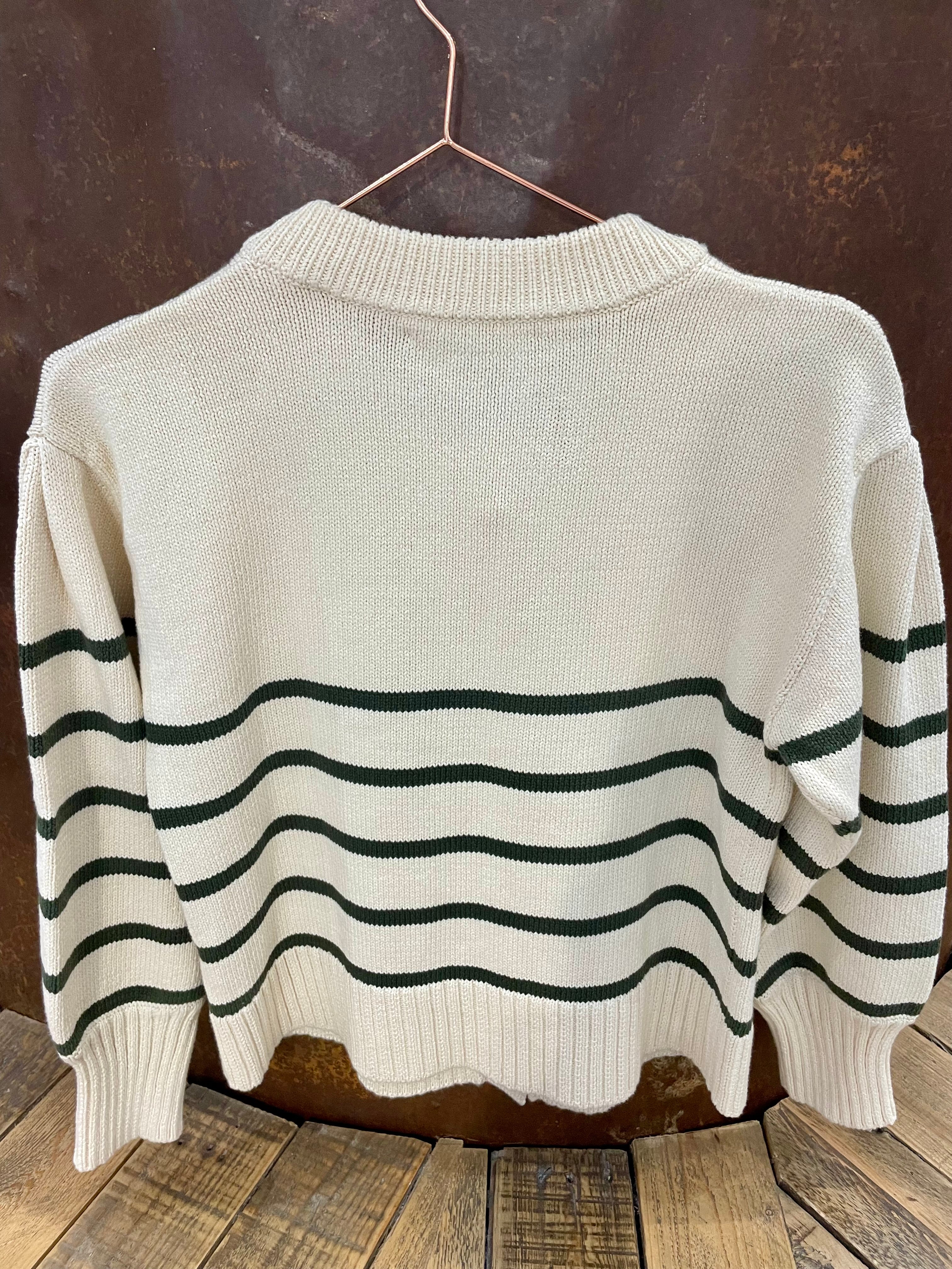 Green stripes cardigan - VERONICA BEARD - XS