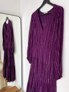 Purple & silver long dress - BY IRIS - M